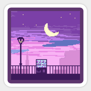 Pixel art sunset Sticker